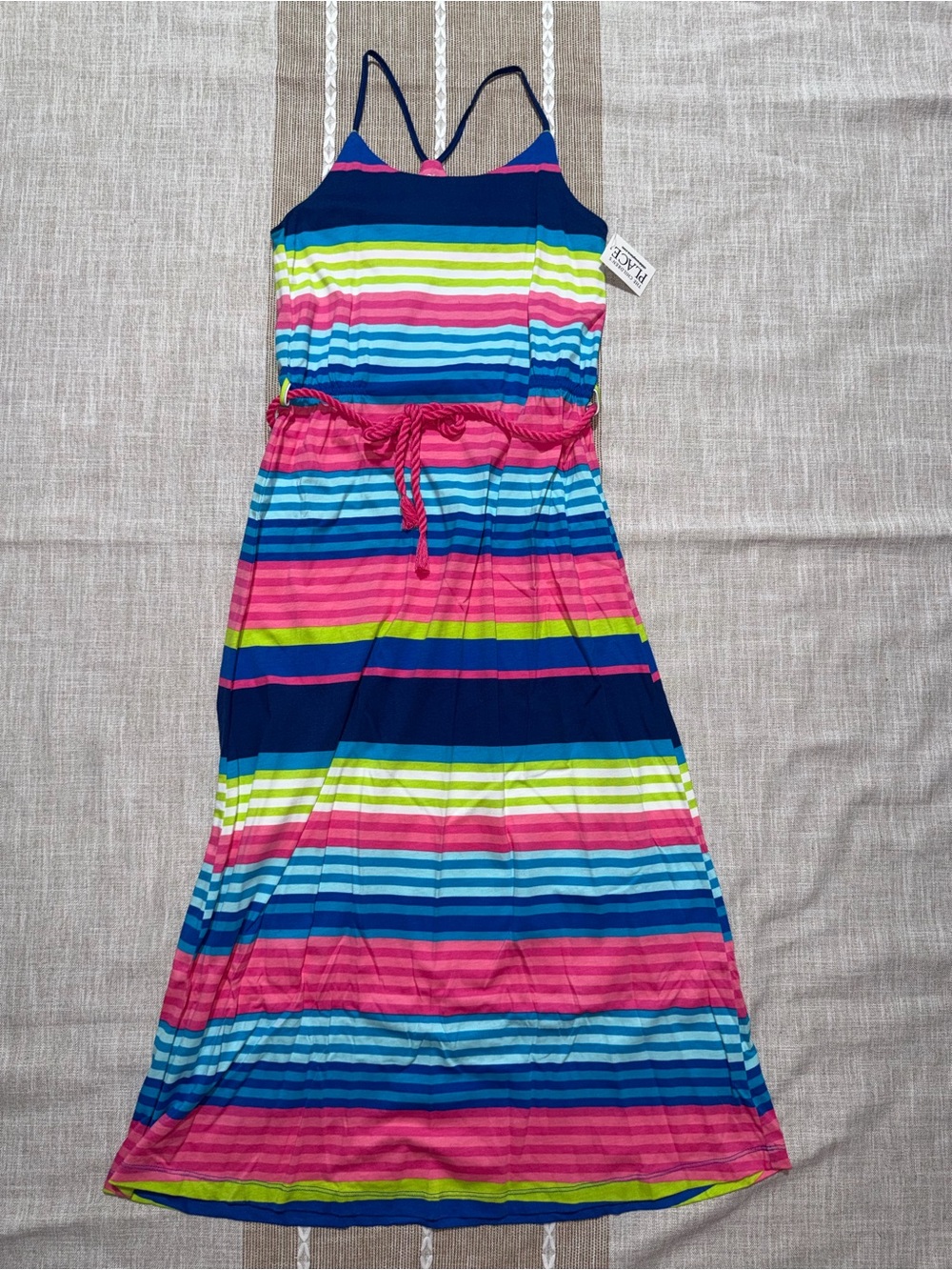 The Children's Place NWT Striped Tank Maxi Dress - Pink, Navy, Aqua, Lime